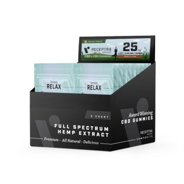 Relax 25mg Gummies + CBG / 5ct / 20 per Case